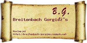 Breitenbach Gorgiás névjegykártya